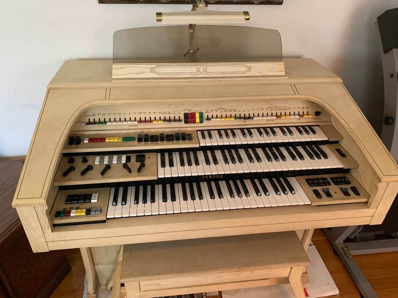 Vintage Yamaha Electone Organ Model D-80U-TH late 70s Light Beige image 1