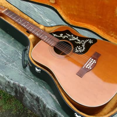 1973 K.Yairi F-180 12-String Acoustic Guitar - Rare / International Label - Made in Japan +Hard Case image 1