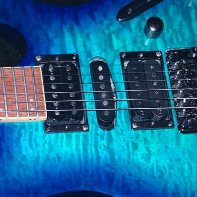 Ibanez S670QM with upgraded Seymour Duncan humbuckers and ChromaCast hard case image 7
