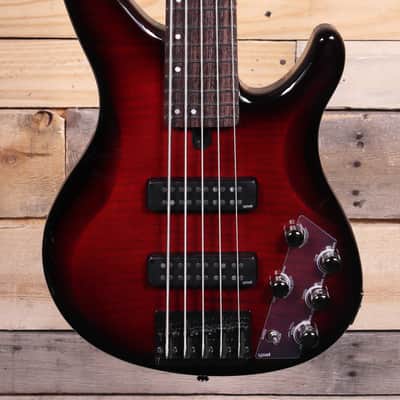 Yamaha TRBX605FM 5-String Bass Guitar Dark Red Burst image 1