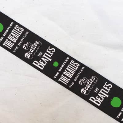 PERRI's The Beatles white on black polyester Guitar STRAP - new - 2" wide image 2