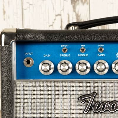 Two-Rock Studio Overdrive 35W Head - Silver Chassis Black Tolex w/Blue Smoke Cloth image 4