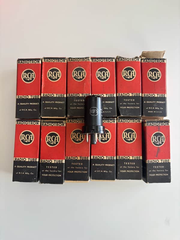 Lot Of (13) RCA 6SF5 Vacuum Tubes Circa-Early 1940s-Metal image 1