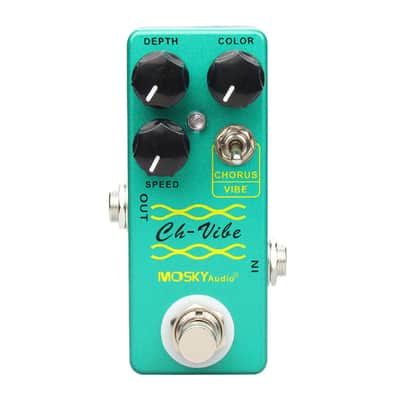 Mosky CH Vibe Chorus Vibe Vibrato Guitar FX Pedal Depth Color Speed Knob True Bypass image 1
