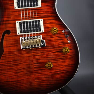 PRS SE Custom 24 Semi-Hollow Piezo 2025 - Present - Orange Tiger Smokeburst image 5