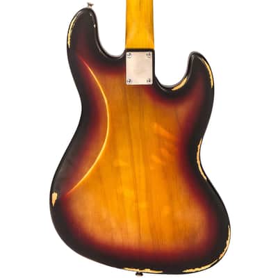 Vintage V74 ICON Fretless Bass Left Hand - Sunset Sunburst (LV74MRJP) image 5