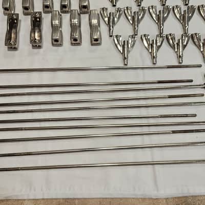 Vintage 1940s-50s WFL Ludwig Bass Drum 10-Lug Single Tension T-Rod Claw Set image 7