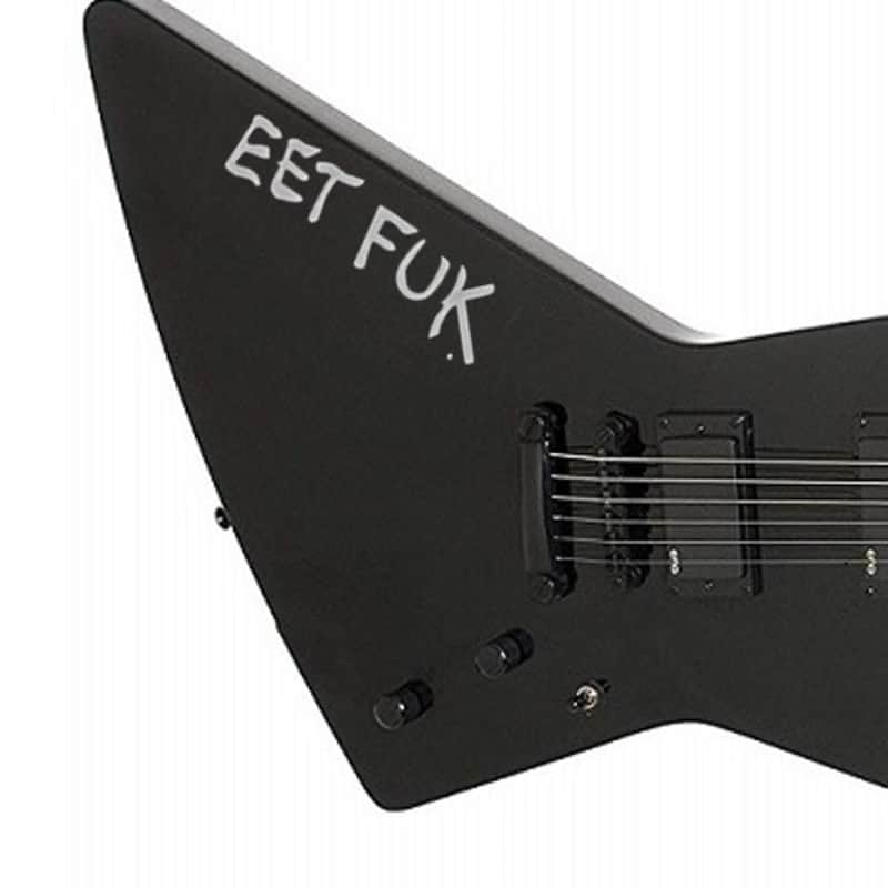 Guitar Sticker Eet Fuk JH Vinyl White From Guitar & Bass. image 1