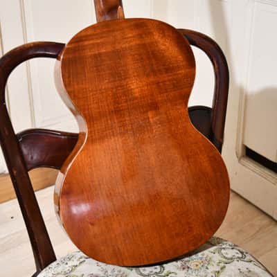 Video Sample - Antique German Romantic Guitar – Player-ready, 1930s, All Solid-Wood, Great Condition and Sound image 2