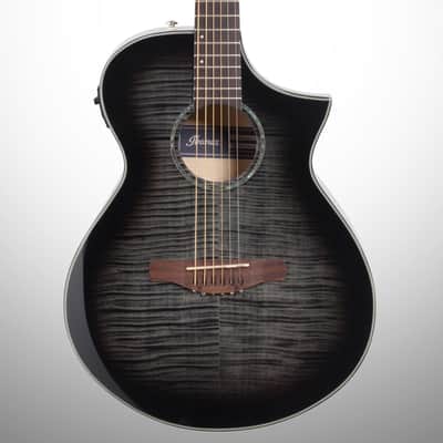 Ibanez AEWC400 Acoustic-Electric Guitar, Transparent Black Sunburst image 1