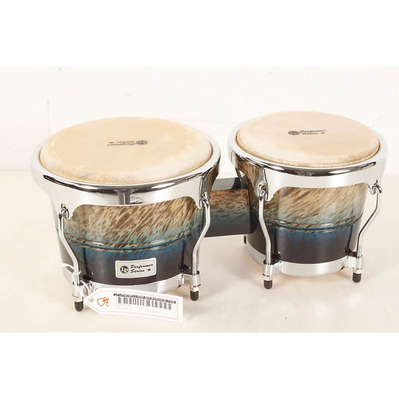 LP Performer Series Bongos with Chrome Hardware Regular Blue Fade