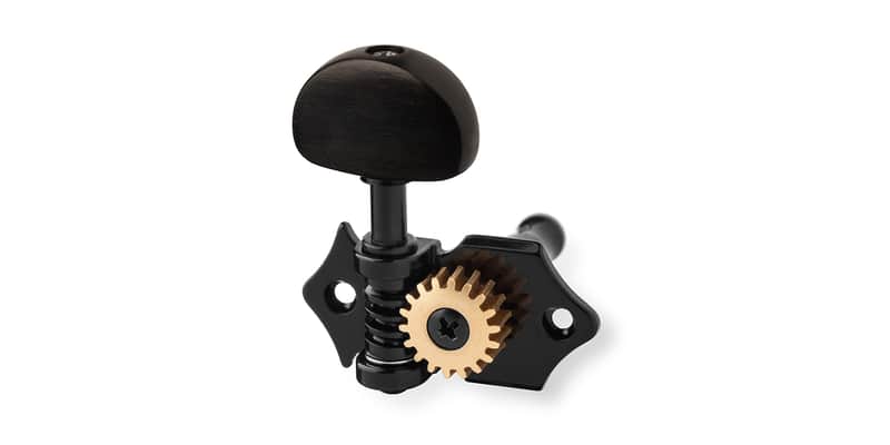 Guitar Monkey ApeX - Open Tuners - Kidney Bean Ebony Buttons - 18:1 - Black image 1