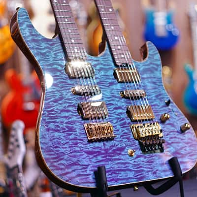 ESP Custom shop Hiend Spec Snapper CTM double Neck  2019 Custom color image 15
