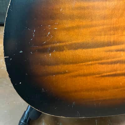 Silvertone F-61 Parlor Acoustic Guitar 1960’s - Sunburst image 16