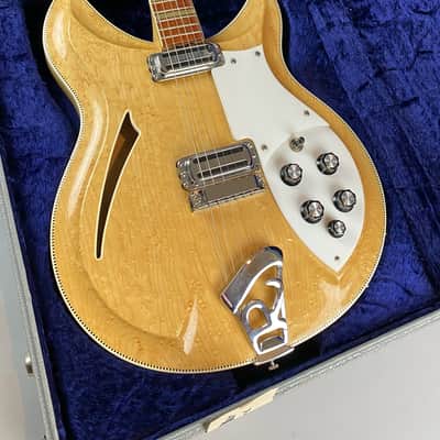 Rickenbacker V-381 - @ 1993 Natural Re-Issue , Nice Birdseye Maple body. Near mint with Original Silver  Rickenbacker hardshell case image 10