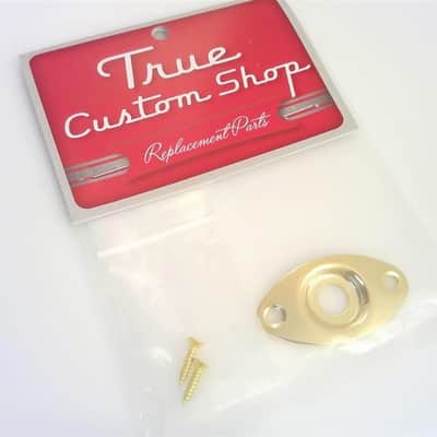 True Custom Shop® Gold Recessed Oval Dented Football Jack Plate for Fender Tele Strat Bass image 4