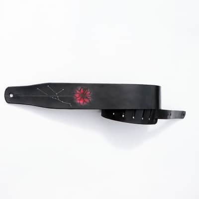 burnyblack custom made guitar strap - dreamy red black/red image 2