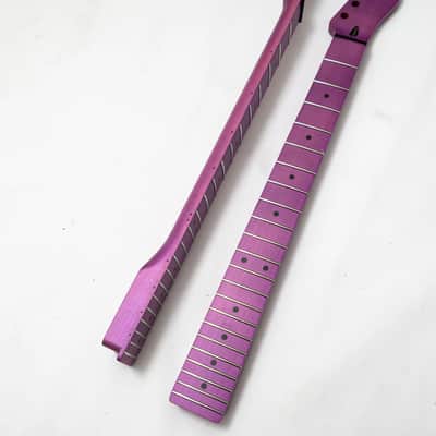 Matte Purple Guitar Strat Style Maple Wood Neck, 22 Frets Fingerboard Fretboard image 6