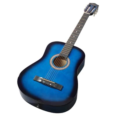 Cxxss Blue 38-inch Round Acoustic Guitar with Picks, Strings, Capo, Case, Tuner, and Strap image 5