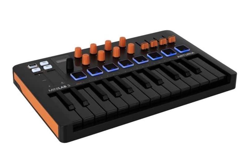 Arturia MiniLab 3 25-Key USB MIDI Controller – Orange Limited Edition image 1