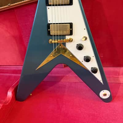 Gibson Custom Shop '58 Korina Flying V Reissue 2023--Pelham Blue--Dead Mint image 3