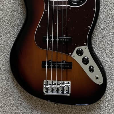 Fender American Professional II Jazz Bass V Guitar, 3-Color Sunburst, Deluxe Molded Hardshell Case image 3