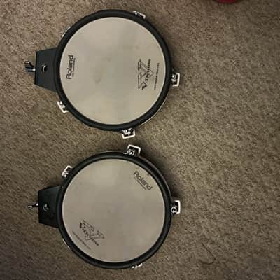 2 X ROLAND PD 80 PADS 2000's - MOULDED PLASTIC FRAME with MESH HEADS image 2