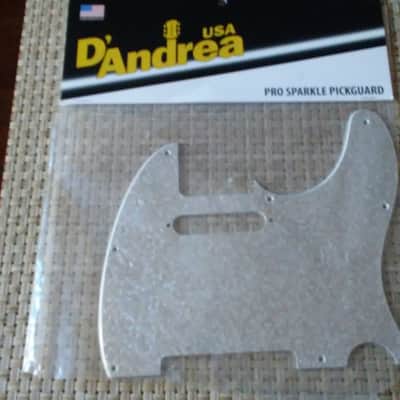 D'Andrea Silver Sparkle Telecaster Tele Pickguard, 8-hole image 1