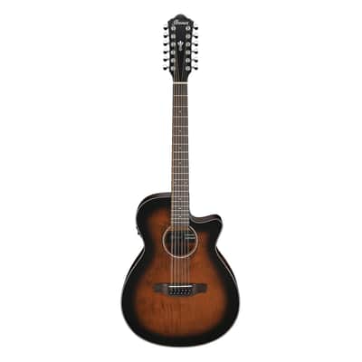 Used Ibanez AEG5012DVH AEG 12-String A/E Guitar - Dark Violin Sunburst image 2