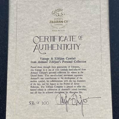 Zildjian Limited Edition Armand Zildjian Vintage A Cymbal Set #52 image 5