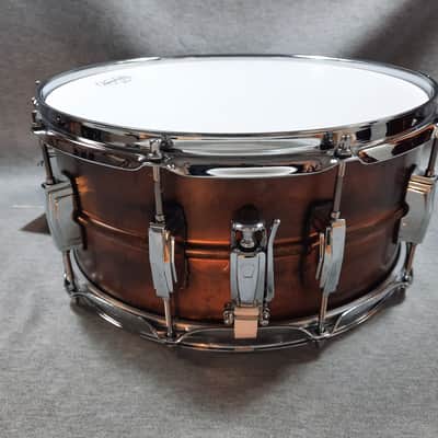 Ludwig LC663 Copper Phonic 6.5x14" 10-Lug Snare Drum - Raw Copper image 3