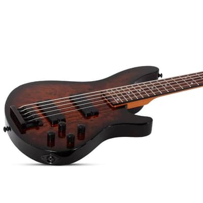 Schecter 3972-SHC C-5 Standard 5 String RH Electric Bass - Tobacco Burl image 3