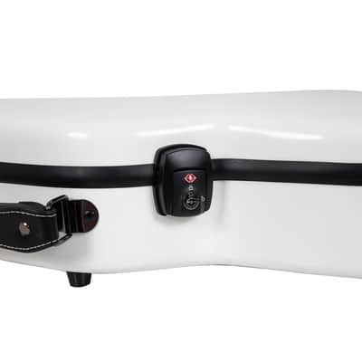 Crossrock Deluxe Fiberglass Guitar Case for Les Paul Electric Guitars with TSA lock-White image 8