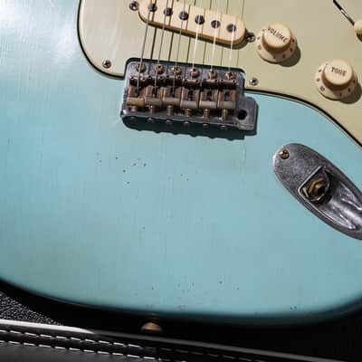 Fender Masterbuilt Andy Hicks Fat 64 Strat Brazilian Rosewood Journeyman Relic Aged Daphne Blue Josefina Pickups image 6