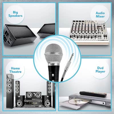 3 Piece Professional Dynamic Microphone Kit Cardioid Unidirectional Vocal Handheld MIC with Hard Carry Case & Bag, Holder/Clip & 26ft XLR Audio Cable to 1/4'' Audio Connection, Black image 3