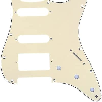 11-Hole Modern Style Strat HSS Guitar Pickguard for American/Mexican Fender Stratocaster Floyd Rose Bridge Cut, 3Ply Cream image 1