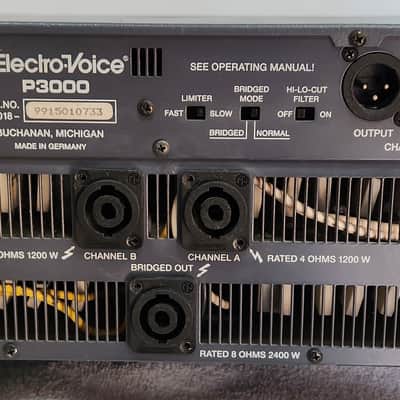 Electro/Voice Model P-3000 Power Amp 2x 750 Watts 8Ω, In good condition, Made in Germany image 2