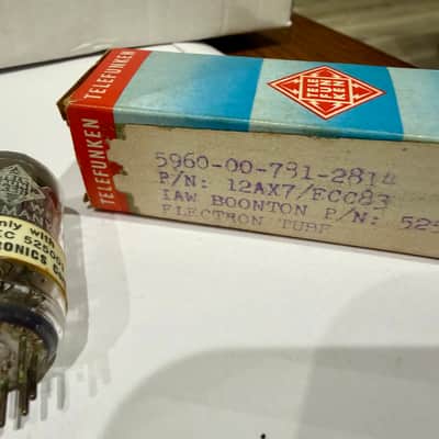 Rare White Tip NOS Pair of The Highest Medical Grade Telefunken 12ax7/ecc83 1952 made for Boonton image 9