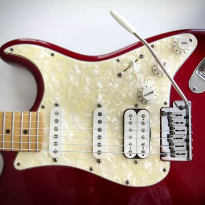 Fender American Lone Star Stratocaster HSS CAR Pearloid Guard HSS Seymour Duncan Pearly Gates Texas Specials OHSC Circa-1999-Candy Apple Red image 14