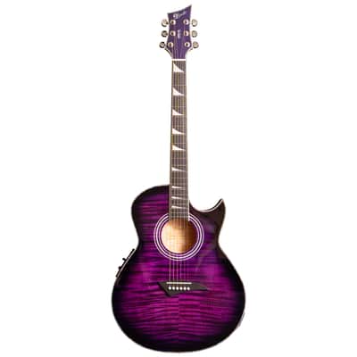 Lindo ORG-SL SlimLine Purple Electro Acoustic Guitar with Preamp and Chromatic Tuner - Designed in the UK image 2