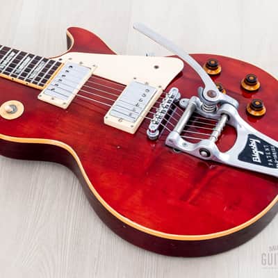 1975 Gibson Les Paul Deluxe Vintage Guitar Cherry, Humbucker Conversion w/ 57 Classic PAFs, Bigsby B7 & Case image 10