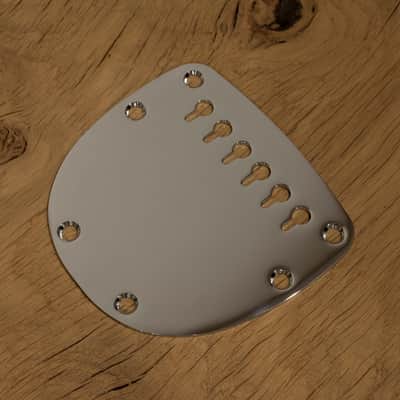 HERAD Fender/Squier Bass VI Hardtail Conversion Plate. Regular Break Angle. Mirror Polished Chrome Plated. image 6