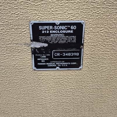Fender Super Sonic 60 Cabinet Guitar Amplifier - 60 Watts, 2x Celestion Speakers - Very Good image 9