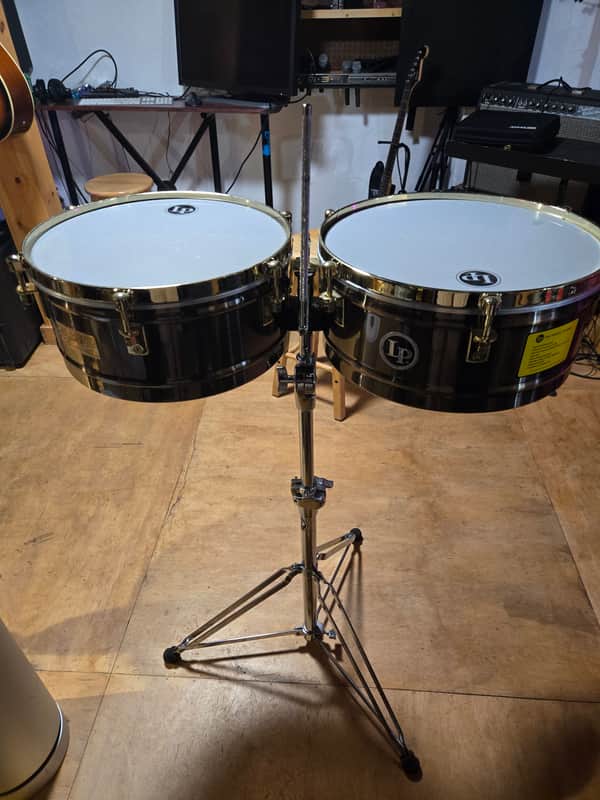 Latin Percussion LP257-KP Karl Perazzo Signature 14/15" Bronze Timbales with Gold Tone Hardware 2010s - Antiqued Bronze image 1