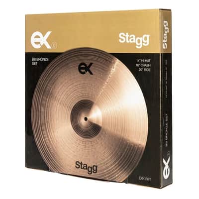 Stagg B8 Bronze Cymbal Set - 14" Hi-Hat, 16" Crash, 20" Ride & Bag - EXK-SET image 6