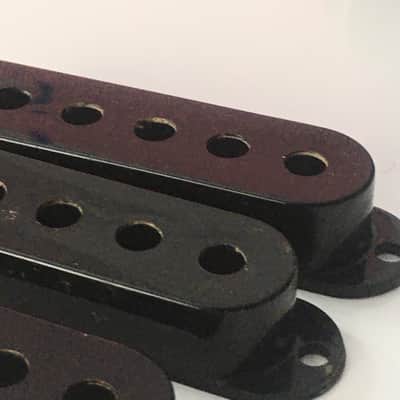 Genuine Fender Relic Black Strat Pickup Covers Stratocaster Electric Guitar 52mm image 5