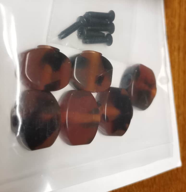 Small tortoise buttons for GOTOH tuning machines: tortoiseshell, made in Germany, Schaller-style buttons image 1