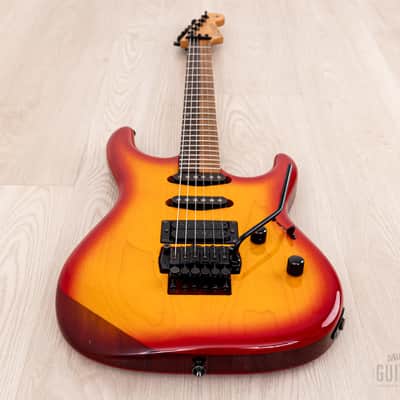 1990 Edwards by ESP Vision Alpha SSH Superstrat Cherry Sunburst w/ Floyd Rose image 10