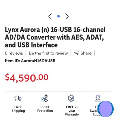 Lynx Aurora (n) 16-Channel AD/DA Converter with USB Interface 2020s - Blue/Black image 9