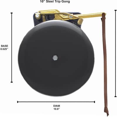 Steel Trip Gong | Traditional Prize Fighter 10" Boxing Bell | Loud & Made of Steel & Brass | Boxing Training and Warning Device in One | Man Cave/Bar Accessory image 2